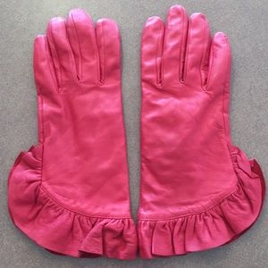 100% Leather Red Gloves